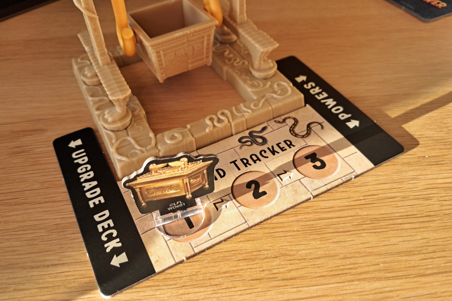 Round tracker deck card from the Indiana Jones Sands of Adventure board game.